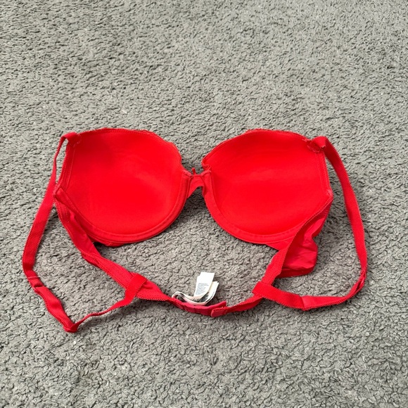 Forever 21 Red Lace Push Up Bra with Bow Sexy Valentine’s Day Lingerie Size 36C - Picture 4 of 6